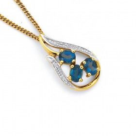 9ct-London-Blue-Topaz-Diamond-Pendant on sale