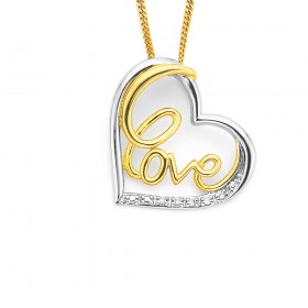 9ct-Diamond-Set-Love-Heart-Pendant on sale