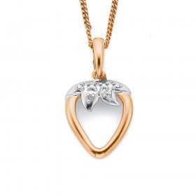 9ct-Rose-Gold-Strawberry-Diamond-Set-Pendant on sale