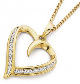 9ct-Diamond-Heart-Pendant-Total-Diamond-Weight25ct on sale