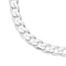 55cm+Flat+Diamond+Cut+Curb+Chain+in+Sterling+Silver