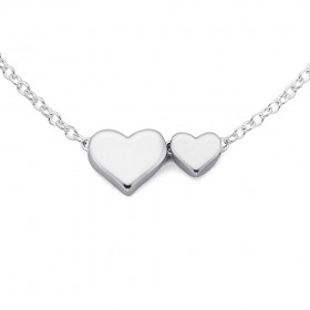 Double-Heart-Necklace-in-Sterling-Silver on sale