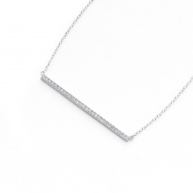 45cm-Cubic-Zirconia-Bar-Necklace-in-Sterling-Silver on sale