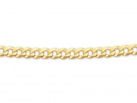 Solid+9ct+60cm+Flat+Bevelled+Curb+Chain