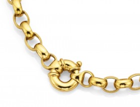 9ct+45cm+Solid+Oval+Belcher+Chain
