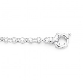 19cm-Belcher-Bolt-Ring-Bracelet-in-Silver on sale