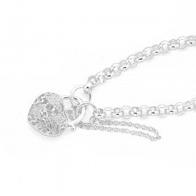 19cm-Belcher-Bracelet-with-Butterfly-Padlock-in-Sterling-Silver on sale