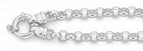Sterling-Silver-19cm-Belcher-Bracelet-with-Bolt-Ring on sale