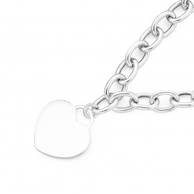 Heart-Charm-Cable-Bracelet-in-Sterling-Silver on sale