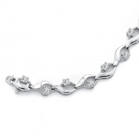Cubic-Zirconia-Crossover-Loop-Bracelet-in-Sterling-Silver on sale