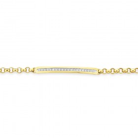 9ct-Diamond-ID-Belcher-Bracelet on sale