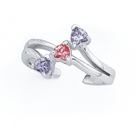 Silver-Pink-Lavender-Cubic-Zirconia-Toe-Ring on sale