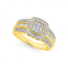 9ct-Diamond-Cushion-Shape-Ring on sale