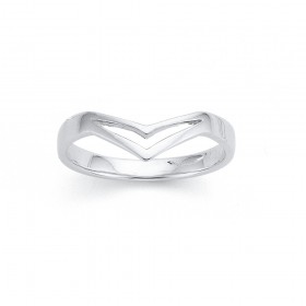 Sterling-Silver-Double-Chevron-Stacker-Ring on sale