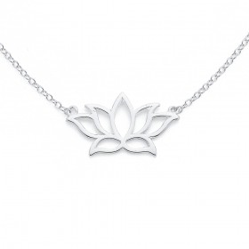 Sterling+Silver+Lotus+Flower+Necklace