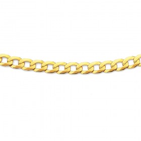 9ct+55cm+Solid+Flat+Bevelled+Curb+Chain