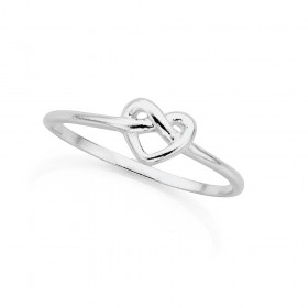 Sterling-Silver-Fine-Heart-Knot-Ring on sale