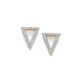 9ct%2C+Diamond+Set+Triangle+Earrings