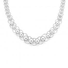 Sterling-Silver-Graduating-Ball-Circle-Link-Necklet on sale