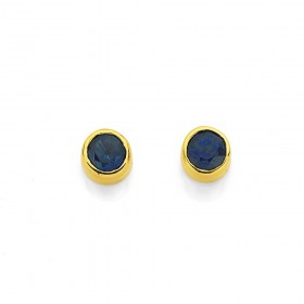 9ct+Sapphire+Stud+Earrings