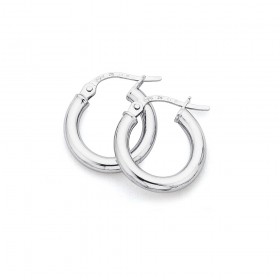 9ct+White+Gold+15mm+Hoops