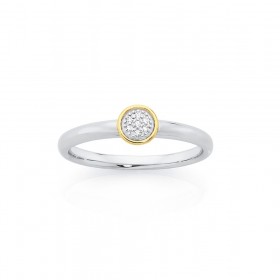 Silver-9ct-Gold-Ring-with-Diamond on sale