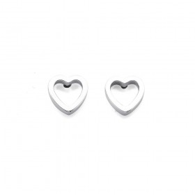 Sterling+Silver+Open+Heart+Stud+Earrings+7mm