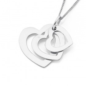 3+Hearts+Pendant+in+Sterling+Silver