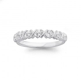 Silver-Cubic-Zirconia-Hugs-Kisses-Ring on sale