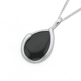 Sterling+Silver+Onyx+Pendant