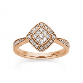 9ct+Rose+Gold+Deco+Style+Ring