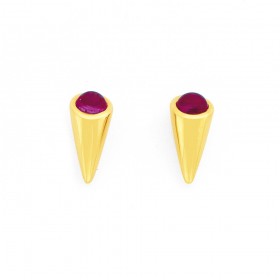 9ct+Created+Ruby+Cone+Studs