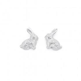 Rabbit+Stud+Earrings+in+Sterling+Silver