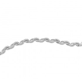 Sterling-Silver-Cubic-Zirconia-Leaf-Bracelet on sale
