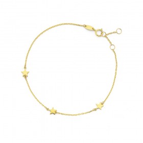 9ct-19cm-Tri-Star-on-Chain-Bracelet on sale