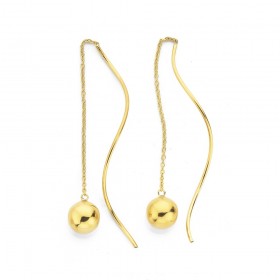 9ct-Ball-and-Twist-Thread-Earrings on sale