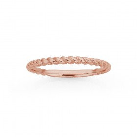 9ct+Rose+Gold+Rope+Twist+Stacker+Band