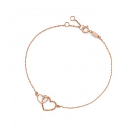 9ct-Rose-Gold-Interlinked-Heart-Trace-Bracelet on sale