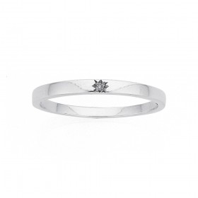 Sterling-Silver-Band-Ring-with-Diamond on sale