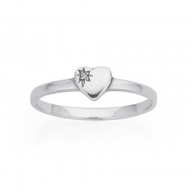 Sterling-Silver-Heart-With-Diamond-Ring on sale