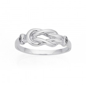 Sterling-Silver-Love-Knot-Ring on sale
