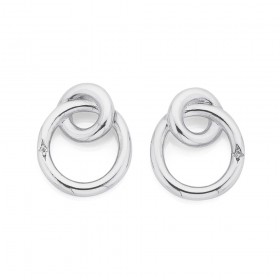 Sterling-Silver-Coupled-Circles-Earrings on sale