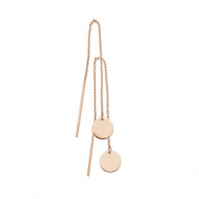 9ct+Rose+Gold+Disc+Thread+Earrings