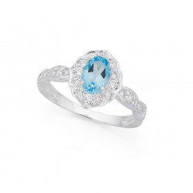 Sterling+Silver+Cubic+Zirconia+%26amp%3B+Blue+Topaz+Ring