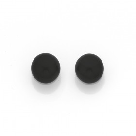 Sterling+Silver+Onyx+Ball+Studs