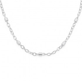 Sterling+Silver+45cm+Twist+Bar+and+Cable+Chain