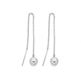 Sterling-Silver-Orb-Thread-Earrings on sale