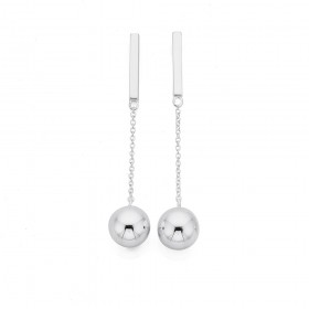 Sterling+Silver+Chain+Drop+Earrings