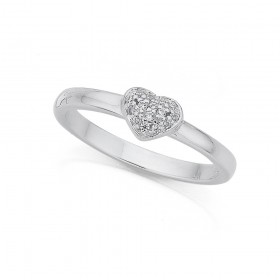 Sterling-Silver-Cubic-Zirconia-Heart-Stacker-Ring on sale