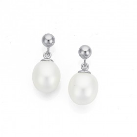 Sterling-Silver-Freshwater-Pearl-Earrings on sale